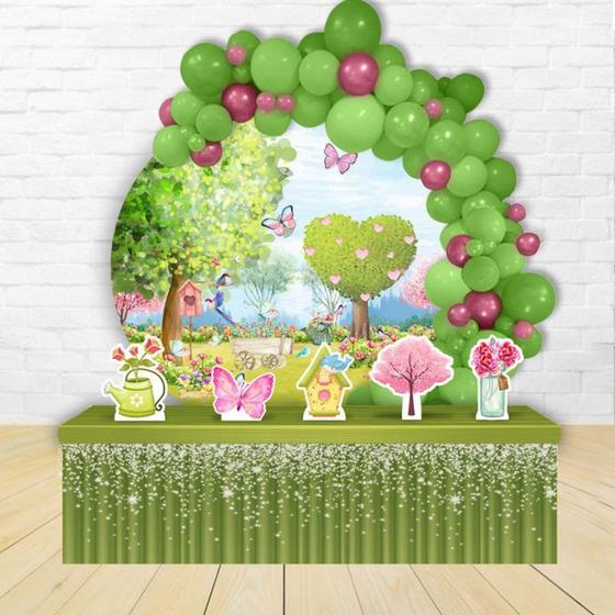 Imagem de kit festa painel redondoDecoração Jardim Encantado Aquarela 1,50X150
