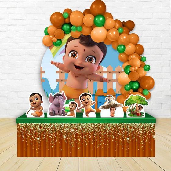 Imagem de kit festa painel redondoDecoração O Pequeno Poderoso Bheem 1,50 X 1,50