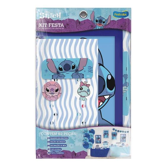 Imagem de Kit Festa para Decoração Stitch  62 Peças