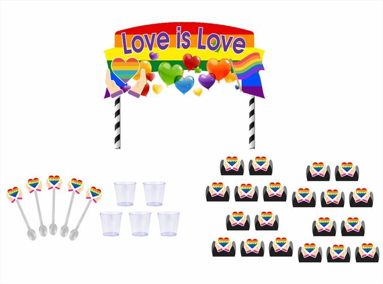 Imagem de Kit Festa Pride LGBTQIA+ 61 peças preto