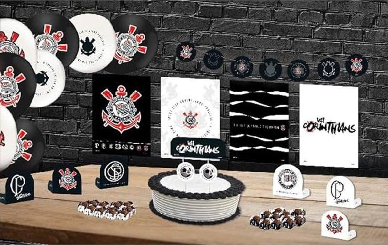 Imagem de Kit Festa Pronta Decoração Corinthians Timão - 62 unid