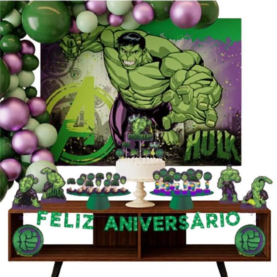 Imagem de Kit Festa Pronta Decoração Hulk Vingadores - 39 unid