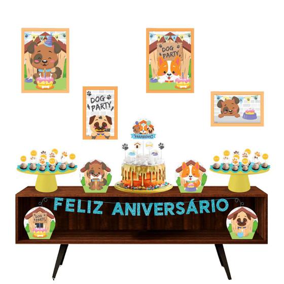 Imagem de Kit Festa Pronta Decoração Pet Cachorro Cão - 40 unid