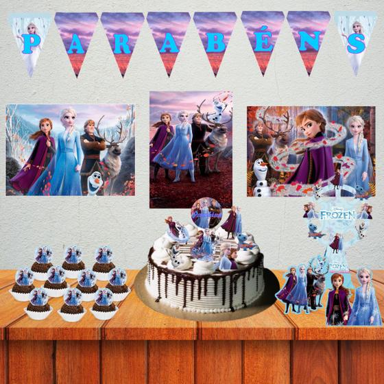 Imagem de Kit festa só um bolinho Frozen 2 decoração aniversário em casa