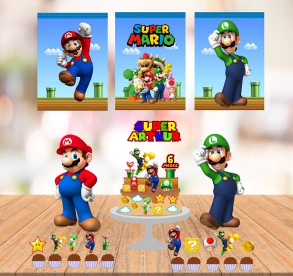 Imagem de kit festa so um bolinho mario bross