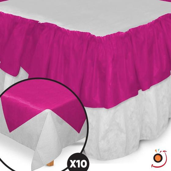 Imagem de Kit Festa Toalhas TNT Branco/Pink - 12 peças - Best Fest - Rizzo