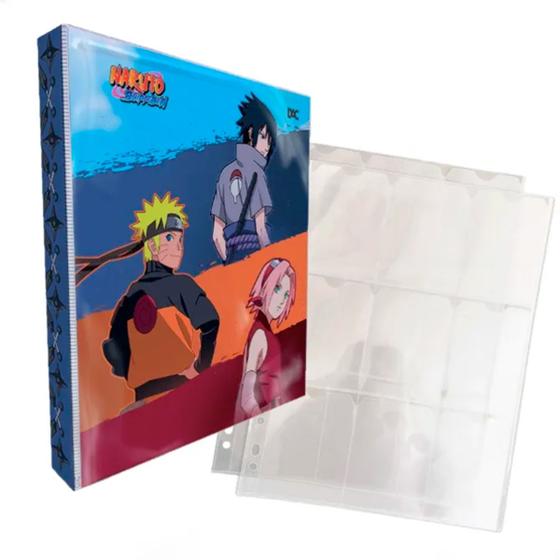 Imagem de KIT Fichário Naruto+10 Folhas Porta Cards Pokemon Magic GPK