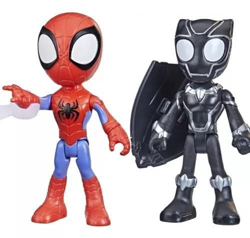 Imagem de Kit figura pantera negra e homem aranha amazing friends hasbro