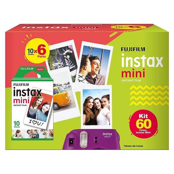 Kit filme instax mini 60 fotos fujifilm Menor preço em Kit filme instax mini 60 fotos fujifilm