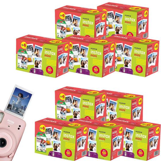 Imagem de Kit Filmes Fotográficos Fujifilm 600 Poses Para Câmeras Instax Mini 8, 9, 11 e Mini Link