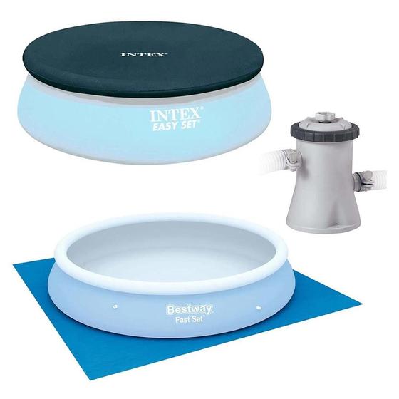 Imagem de Kit Filtro 2.006 Litros/Hora + Capa 366 Estrutural e Forro Intex