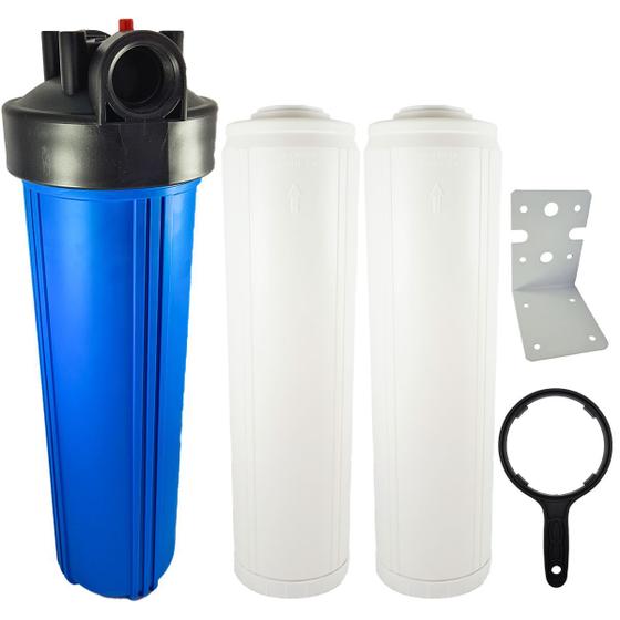 Imagem de Kit Filtro Big Blue 20 2 Refis Recarregável 2 Chave Suporte