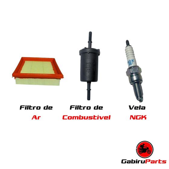 Imagem de Kit Filtro de ar e combustível + Vela NGK para CG 125/150 Cargo, Fan e Titan 2009 a 2015 "Flex" 