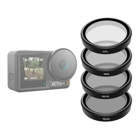 Imagem de Kit Filtros CPL e ND8/16/32 para DJI Osmo Action 3 e 4 - Telesin