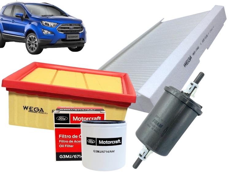 Imagem de Kit Filtros Ecosport 2.0 16v DIRECT 2017 2018 2019 2020 2021 MOTORCRAFT / WEGA / FRAM