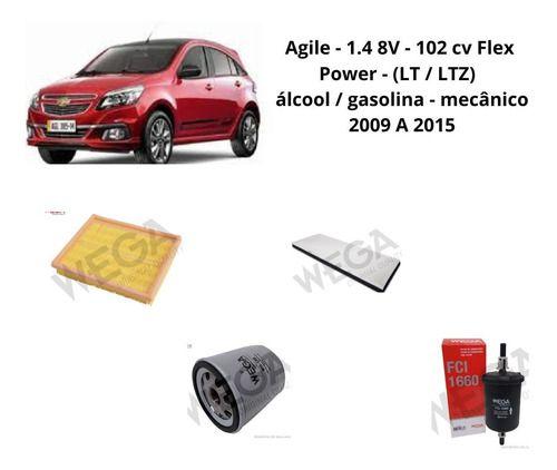 Imagem de Kit filtros revisão agile 1.4 lt ltz econoflex 2009 à 2015