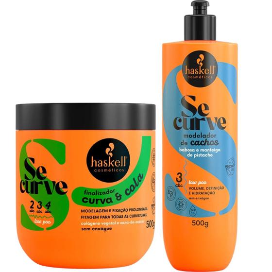 Imagem de Kit Finalização Se Curve Finalizador Curva e Cola + Modelador De Cachos 500ml Haskell