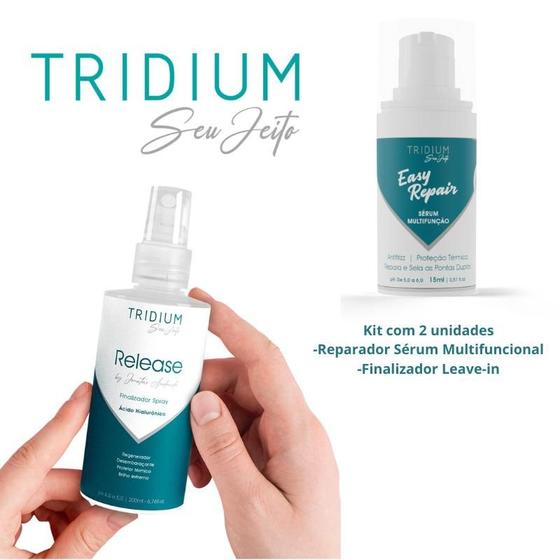 Imagem de Kit Finalizador Leave-in e Reparador Sérum Protetor Térmico Tridium Seu Jeito