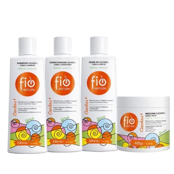 Imagem de Kit Fio Restore Cachos+ - Shampoo, Condicionador, Máscara e Leave-in 