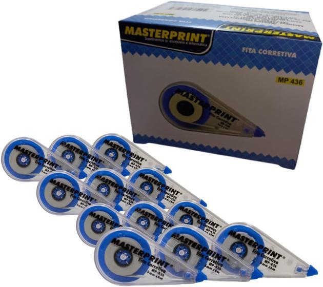 Imagem de Kit Fita Corretivo Masterprint Caixa Com 12 Unidades