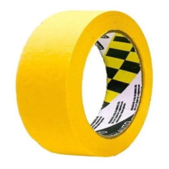 Imagem de KIT FITA CREPE 765 AMARELA TORRE 48mm X 40m C/ 04 ROLOS