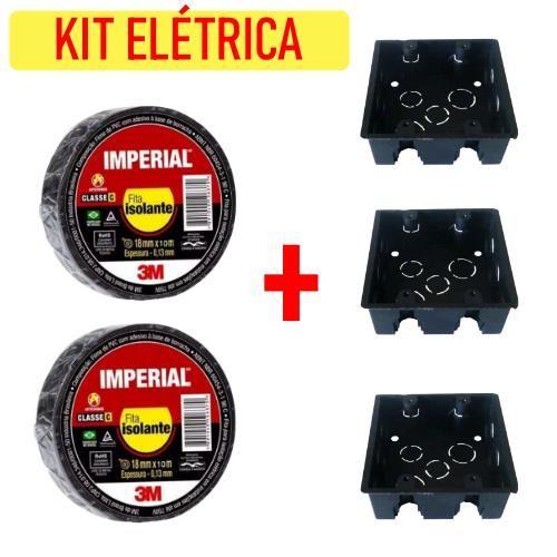 Imagem de Kit Fita isolante imperial 10 metros + 3 caixinhas 4x4 Ivplast