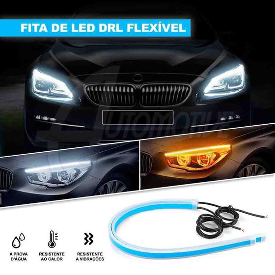 Imagem de Kit Fita Led DRL + Pisca Seta Sequencial 12v 45cm