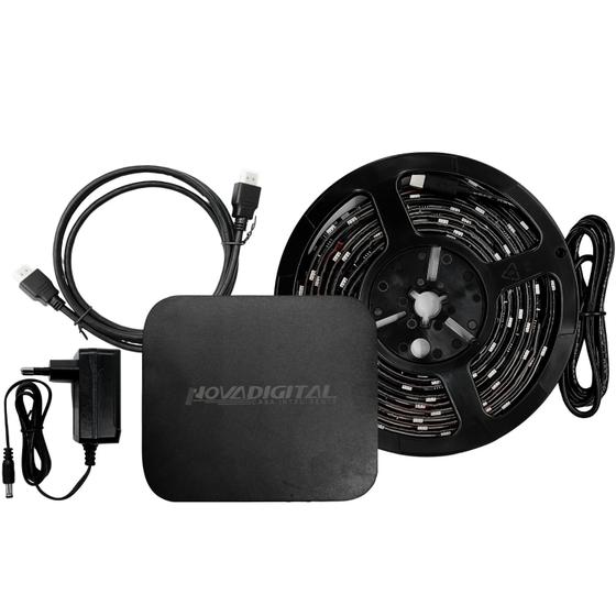 Imagem de Kit Fita Led Inteligente Wi-Fi Ambilight 3.8m 55 a 65 Polegadas Novadigital CLW-STV