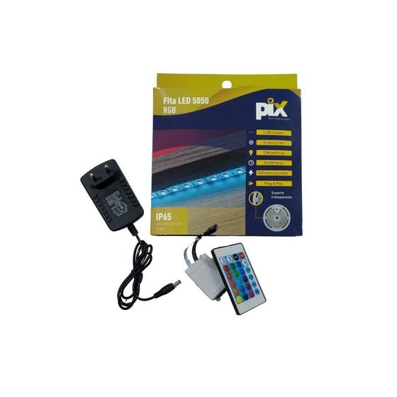 Imagem de Kit Fita Led Rgb 5050 Ip65 5M Com Controle E Fonte
