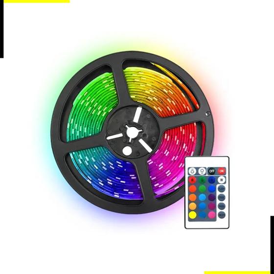 KIT Fita LED RGB 5M 12W/M C/ Controle e Fonte Bivolt Blumenau 40027000 Menor preço em KIT Fita LED RGB 5M 12W/M C/ Controle e Fonte Bivolt Blumenau 40027000