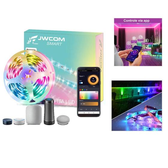 Imagem de Kit Fita Led Smart 5M Rgb Wifi Tuya Inteligente /Google