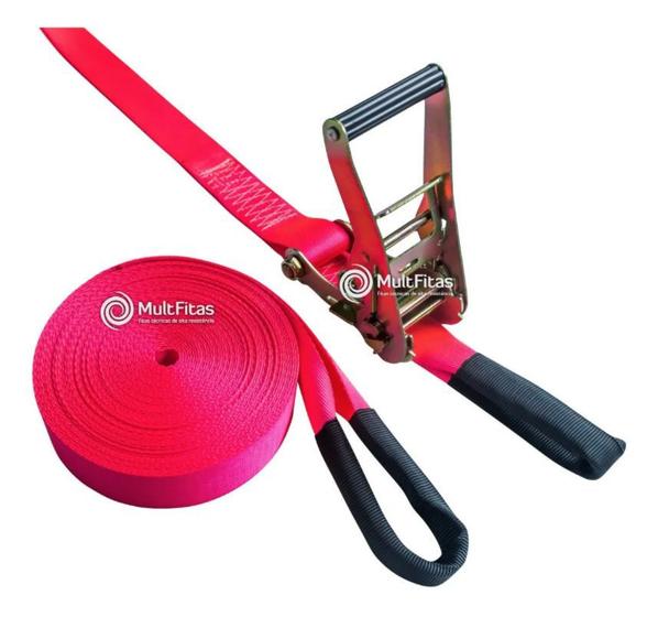 Kit Fita Slackline Para Iniciante 15m Cinta Rosa/Pink Alça Catraca