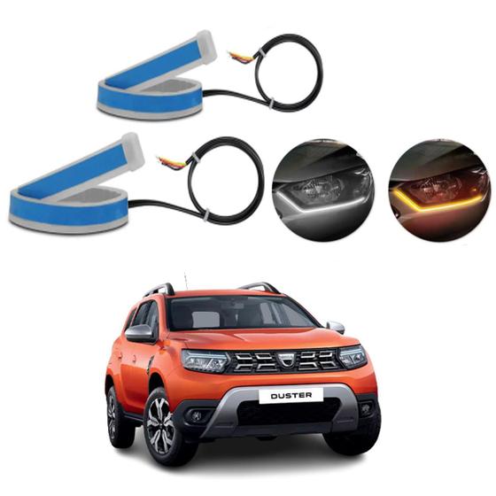 Imagem de Kit Fitas Led DRL Farol + Seta 12v 45cm Duster 2011 2012 2013 2014 2015 2016 2017 2018 2019 2020 2021 2022