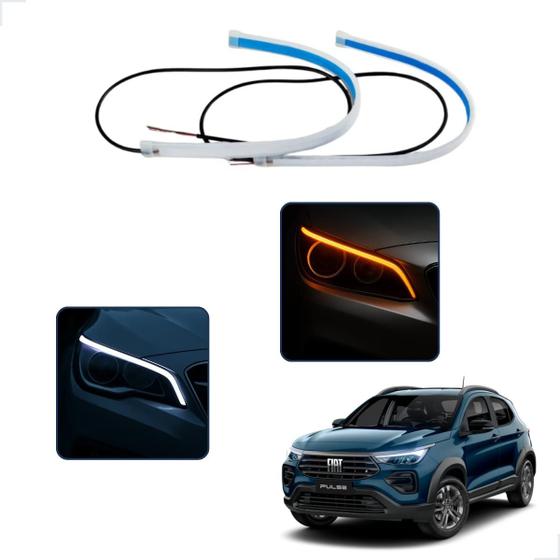 Imagem de Kit Fitas Led DRL Farol + Seta 12v 45cm Pulse 2021 2022 2023