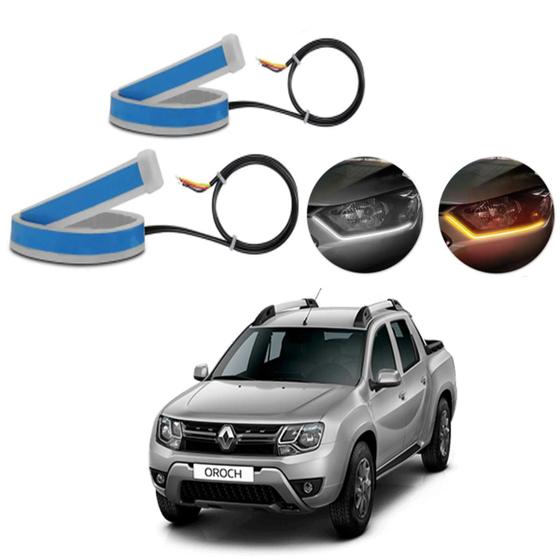 Imagem de Kit Fitas Led DRL Farol + Seta 12v 60cm Duster Oroch 2011 2012 2013 2014 2015 2016 2017 2018 2019 2020