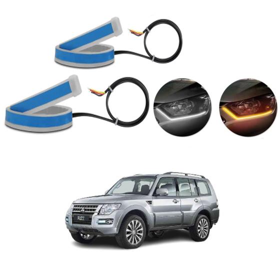 Imagem de Kit Fitas Led DRL Farol + Seta 12v 60cm Pajero Full 2017 2018 2019 2020 2021
