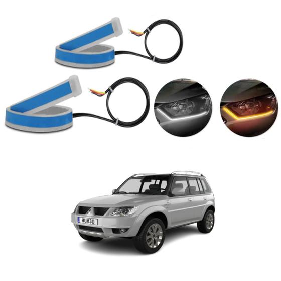 Imagem de Kit Fitas Led DRL Farol + Seta 12v 60cm Pajero TR4 2003 2004 2005 2006 2007 2008 2009 2010 2011 2012 2013 2014 2015