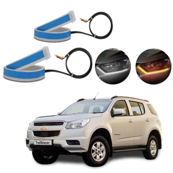 Imagem de Kit Fitas Led DRL Farol + Seta 12v 60cm Trailblazer 2012 2013 2014 2015 2016 2017 2018 2019 2020 2021 2022