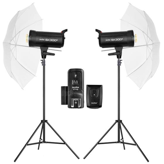Imagem de Kit Flash Estúdio Completo 600w Godox Sk300 Ii 220v Com Rádio Flash Universal