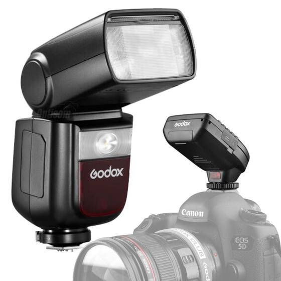 Imagem de Kit Flash Godox Para Canon V860 Iii Ttl Hss Com Bateria + Rádio Flash Xproc