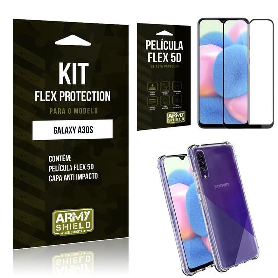 Imagem de Kit Flex Protection Galaxy A30S Capa Anti Impacto + Película Flex 5D - Armyshield