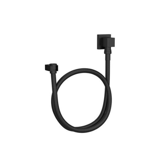 Imagem de Kit Flexível Quadrado com Suporte para Ducha Manual Black Matte