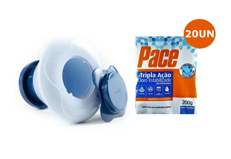 Imagem de Kit flutuador margarida com 20 pastilhas pace hth