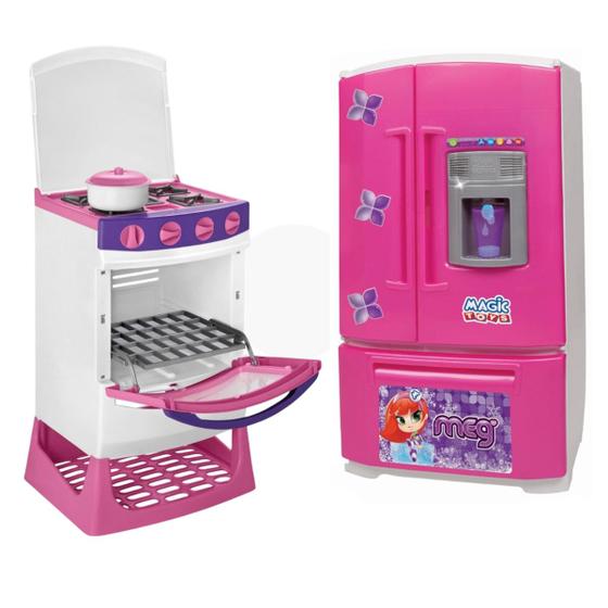 Imagem de Kit Fogao Master Chef + Geladeira Inverse Magic Toys Menina