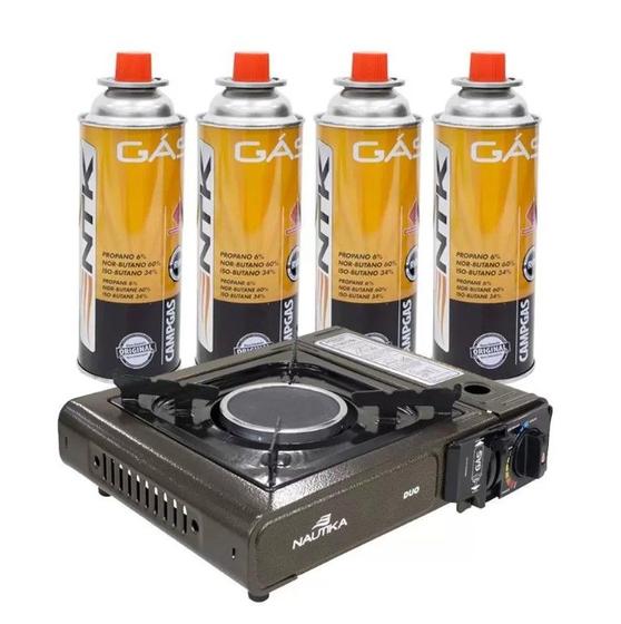 Kit Fogareiro Nautika Duo Ceramik com Acendedor Automático 280460-UN + 4 Cartuchos de Gás Menor preço em Kit Fogareiro Nautika Duo Ceramik com Acendedor Automático 280460-UN + 4 Cartuchos de Gás