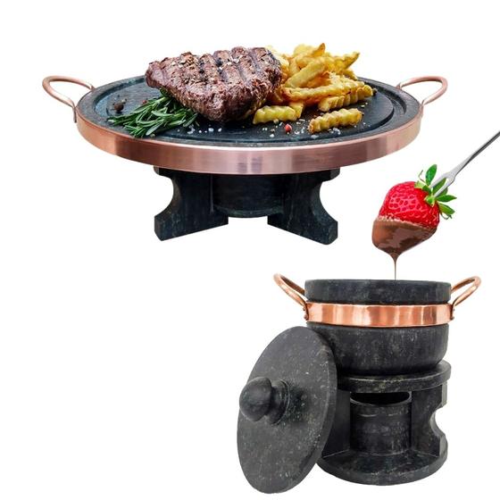 Imagem de Kit Fondue 37cm  Fondue 500ml Pedra Sabão 