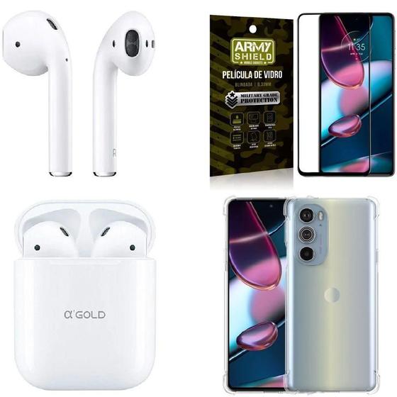 Imagem de Kit Fone Bluetooth Fn-19 Edge 30 Pro + Capinha + Película 3D