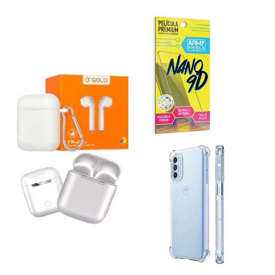 Imagem de Kit Fone Sem Fio + Capinha Motorola G41 + Película 9D