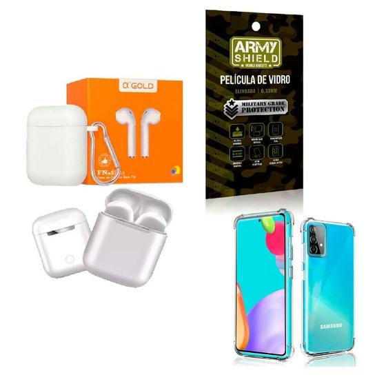 Imagem de Kit Fone Sem Fio + Capinha Samsung A52 + Película 3D