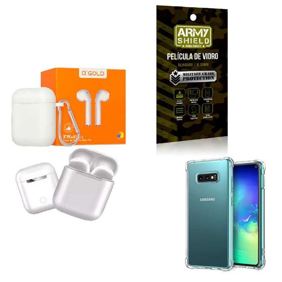 Imagem de Kit Fone Sem fio + Capinha Samsung S10e + Película 3D